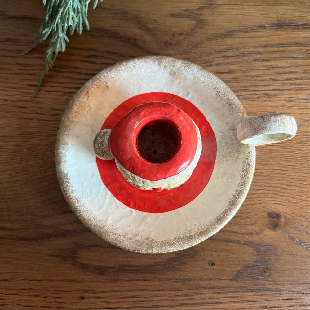 Vintage Ceramic Santa Candle Holder – Christmas Chamberstick Décor - Picture 4 of 10